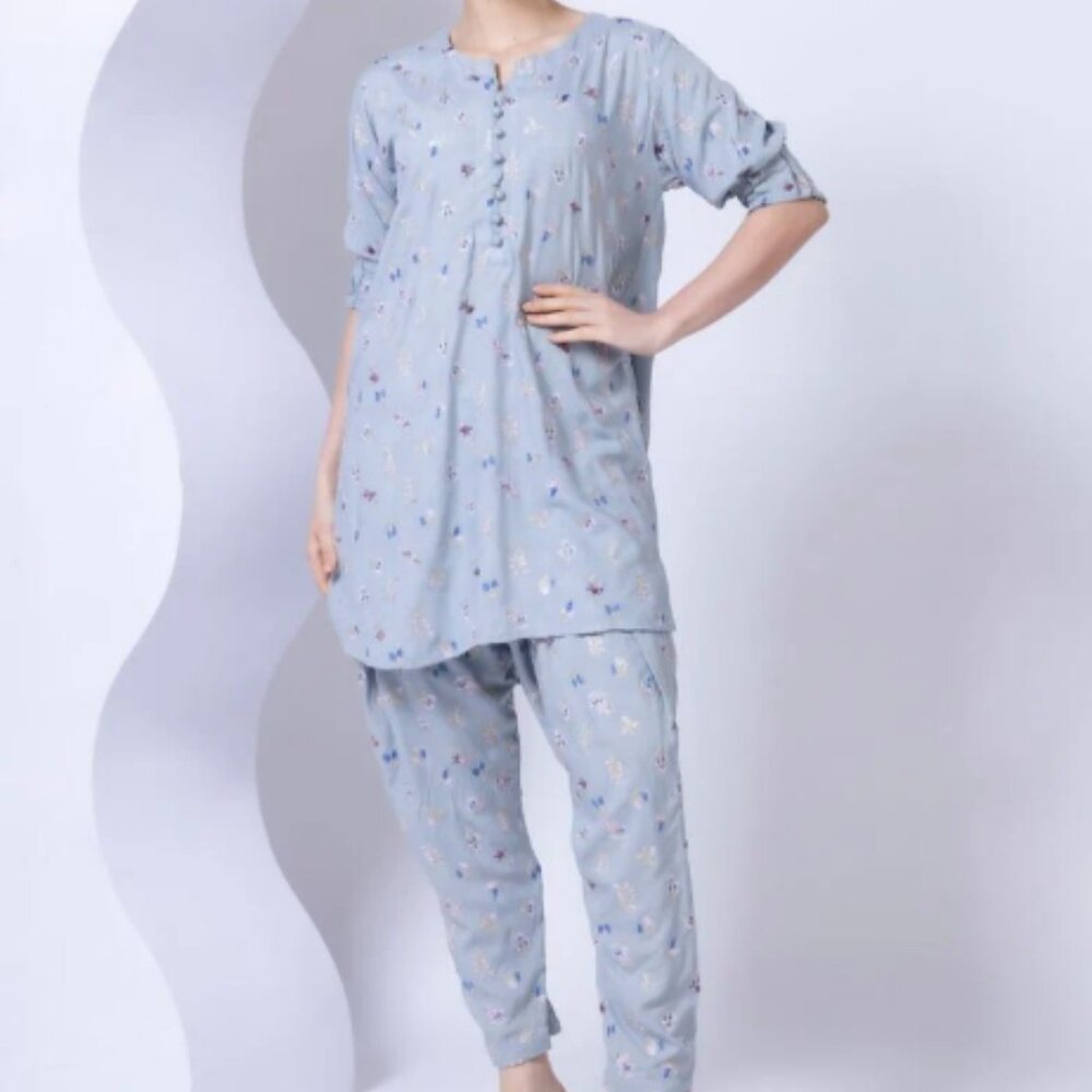 Embroidered Kurta with Pants (Shalwar)